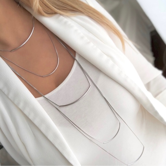 Express Jewelry - Express silver multi layer bar necklace